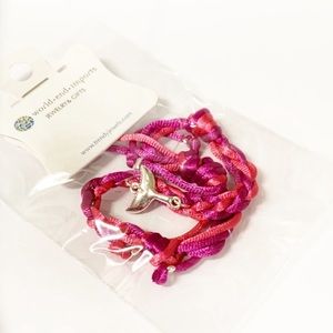 Sterling Silver Shiva Whale Tail  on Purple Pink